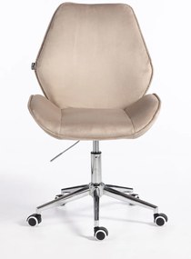 HR350K Scaun Latte din Catifea Bază Cromata