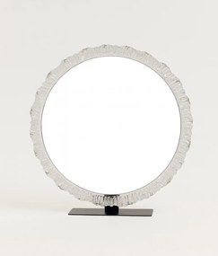 RESIGILAT- Set EMILY, Masă de toaletă pentru machiaj cu oglindă iluminată LED, în trei culori, intensitate reglabilă, control touch, comoda, taburet, 80 cm, Alb