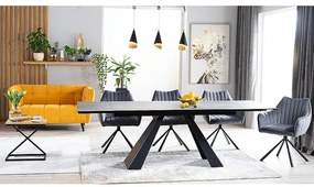 Masa extensibila Salvadore Ceramic gri ANTHRACITE/negru mat L160-240 cm