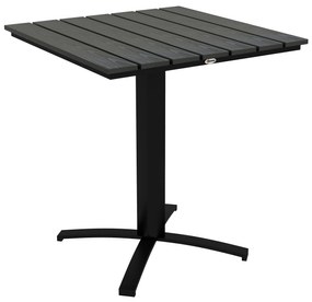 Outsunny Masa pentru terasă, pentru 4 persoane, cu aspect de lemn, cadru din aluminiu, 70 x 70 x 76 cm, Gri | Aosom Romania
