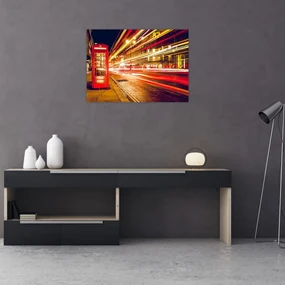 Tablou - căsuța telefonică roșie (70x50 cm), în 40 de alte dimensiuni noi