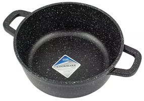 Oală cu capac 28 cm, 6.5L – Kinghoff KH 1597, antiaderentă cu marmură, neagră, pentru preparate consistente, compatibilă cu toate plitele
