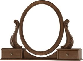 Oglindă lemn masiv Ovală Celisea 2 Sertare, 97 × 20 × 73 cm - Ivoire