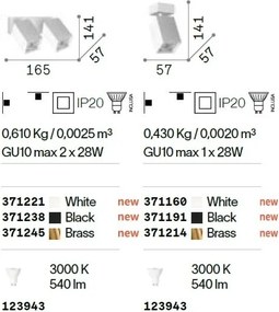 Spot aplicat tavan DYNAMITE AP1 SQUARE OTTONE