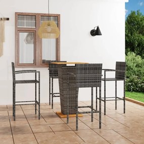 3064867 vidaXL Set mobilier bar de grădină, 5 piese, gri