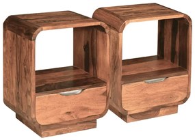 Noptiera cu sertar 2 buc, lemn masiv de sheesham, 40x30x50 cm 2