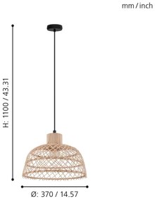 Eglo 43285 - Lustră pe cablu AUSNBY 1xE27/40W/230V