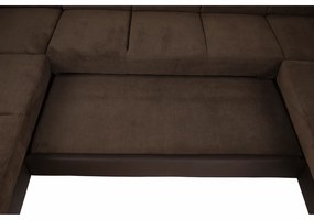 Colţar, piele ecologică maro/material textil maro, SANTIAGO U MARE