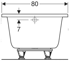 Cada baie dreptunghiulara Geberit Selnova Square 180x80 cm