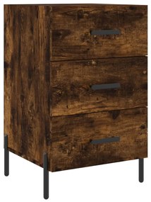 vidaXL Noptieră, stejar fumuriu, 40x40x66 cm, lemn compozit