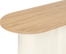 Măsuță de cafea bej cu blat cu aspect de lemn de stejar 50x115 cm Looi – noo.ma