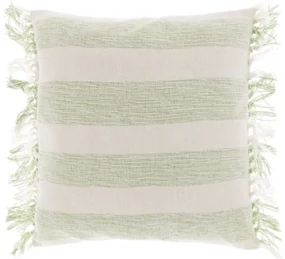 Perna decorativa BOSSA 45x45 cm, dungi verde deschis