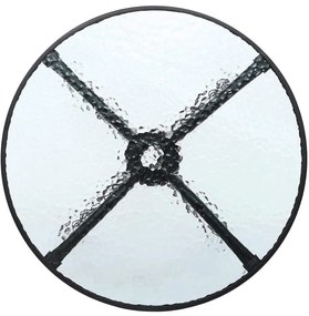 Masa rotunda de gradina cu blat de sticla ISLAND 60 cm, negru