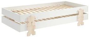 Set MODULO format din 2 Pat copii MODULO (90 x 200 cm) cu picioare Pat copii în formă de piesă de puzzle.