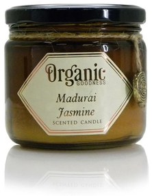 Madurai Jasmine 200 g lumânare organică în sticlăde chihlimbar