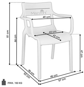 LUSSO Alb - SCAUN MODERN DE BUCĂTĂRIE GRĂDINĂ CAFENEA (STIVUIT)