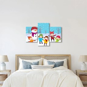 Tablou - Bucurii de iarnă pentru copii (90x60 cm)