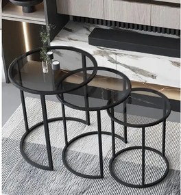 Set masuta de cafea sticla,Seria 440,Homs, 3 buc,0027