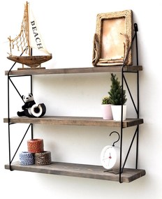 Raft decorativ de perete Duvelo 17 (Nuc + negru) . 1093664