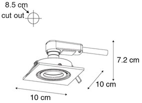 Set de 6 spoturi încastrate moderne negre reglabile - Club