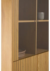 Vitrină în culoare naturală cu aspect de lemn de stejar 80x180x40 cm Jaipur – Actona