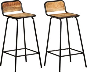vidaXL Scaune de bar, 2 buc., lemn masiv de mango