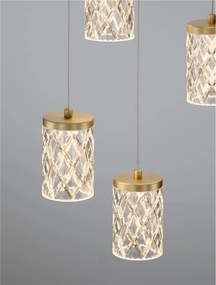 Lustra aurie cu 5 pendule LED PHOS