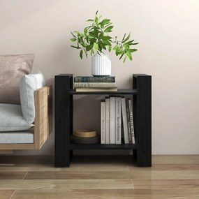 Bibliotecă/separator cameră negru 60x35x57 cm lemn masiv pin