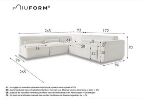 Colțar crem (cu colț pe partea stângă ) Flex Felix – Miuform