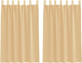 vidaXL Perdele Voile cu buzunare pentru bare 2 buc Nisip
