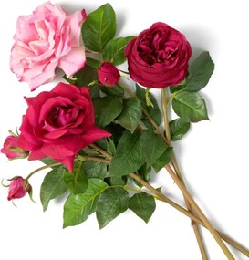 Buchet artificial LUX din 72 de trandafiri roz si rosii, Roses
