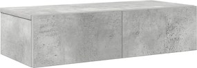vidaXL Raft de perete cu sertare Gri beton 60x26,5x15cm Lemn prelucrat