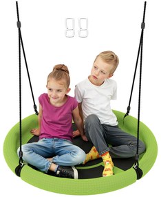 AIYAPLAY Balansoar cu nesă, Balansoar de grădină rotund, suport până la 150 kg, reglabil pe înălțime, Verde | Aosom Romania