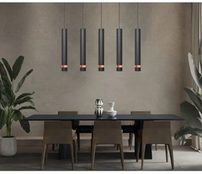 LED Lustră pe cablu TUBA 5xGU10/6,5W/230V neagră/cupru