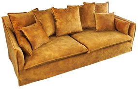 Canapea confortabila Heaven 205cm, catifea galben mustar A-40831 VC