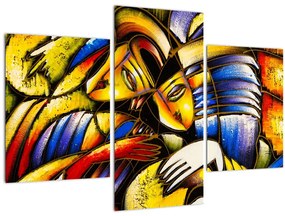 Tablou - Pictură în ulei, îndrăgostiții (90x60 cm)