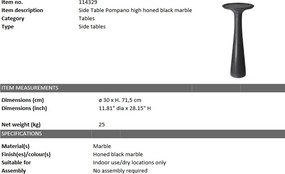 Masuta auxiliara design LUX din marmura neagra Pompano high