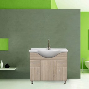 Dulap inferior Bianca Plus 85 cu lavoar, culoare stejar sonoma