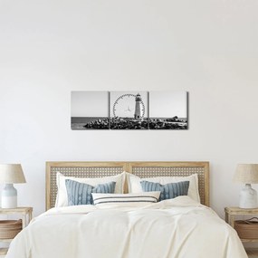 Tablou - Far de pe coastă, Santa Cruz, California (cu ceas) (90x30 cm)