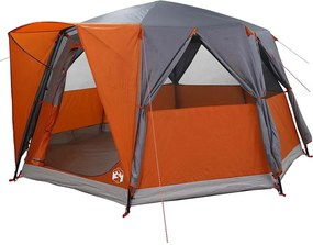 vidaXL Cort pentru 6 persoane Gri și Portocalie 425 x 396 x 222 cm