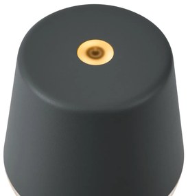 Lampă de masă gri închis, incl. LED IP65 reîncărcabilă cu stație de încărcare - Bass