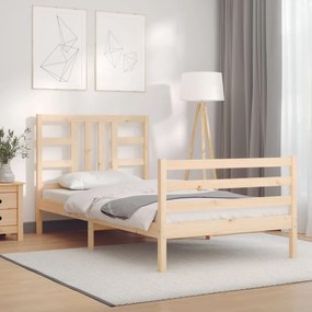 3193886 vidaXL Cadru de pat cu tăblie single, lemn masiv