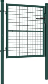 Outsunny Portiță de grădină din oțel 97 x 150 cm poartă de grădină cu încuietoare, chei și mâner, verde | Aosom Romania