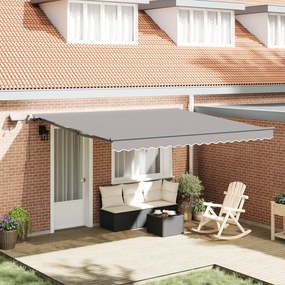 vidaXL Cortina Retractabilă Manual Gri deschis 400 × 300 cm țesătură