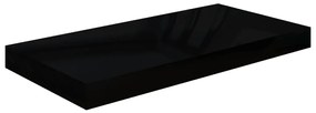 323766 vidaXL Raft de perete suspendat, negru extralucios, 50x23x3,8 cm, MDF