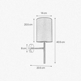 Aplica de perete din alama cu abajur albastru Sofis