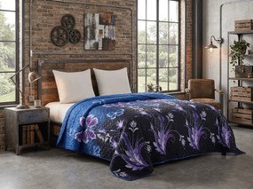 Cuvertura de pat VIOLET BUTTERFLY, albastru inchis Dimensiune: 170 x 210 cm