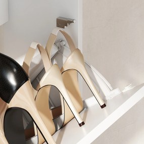 HOMCOM Dulap pentru Pantofi Economizor de Spațiu cu 4 Uși cu Oglindă 63x17x146 cm Alb | Aosom Romania