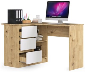Masă PC de colț Bodhi (Stejar artisan + Alb) (S). 1070964