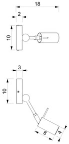 Spot de perete IRIS 1xGU10/MR11/40W/230V negru/auriu